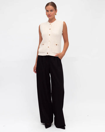 White Closet Sleeveless Knit Vest