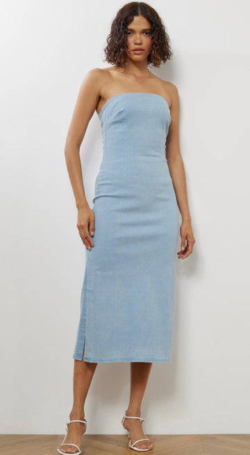 ATMOS & HERE Denim Strapless Midi
