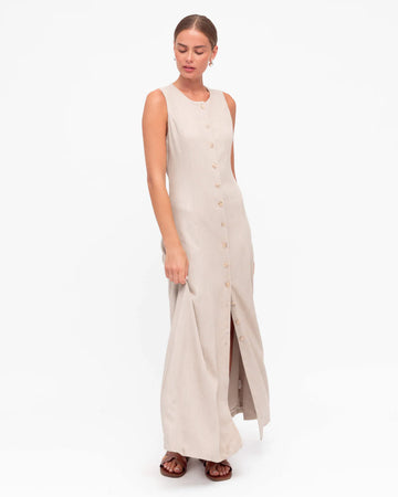 White Closet Button Down Midi Dress