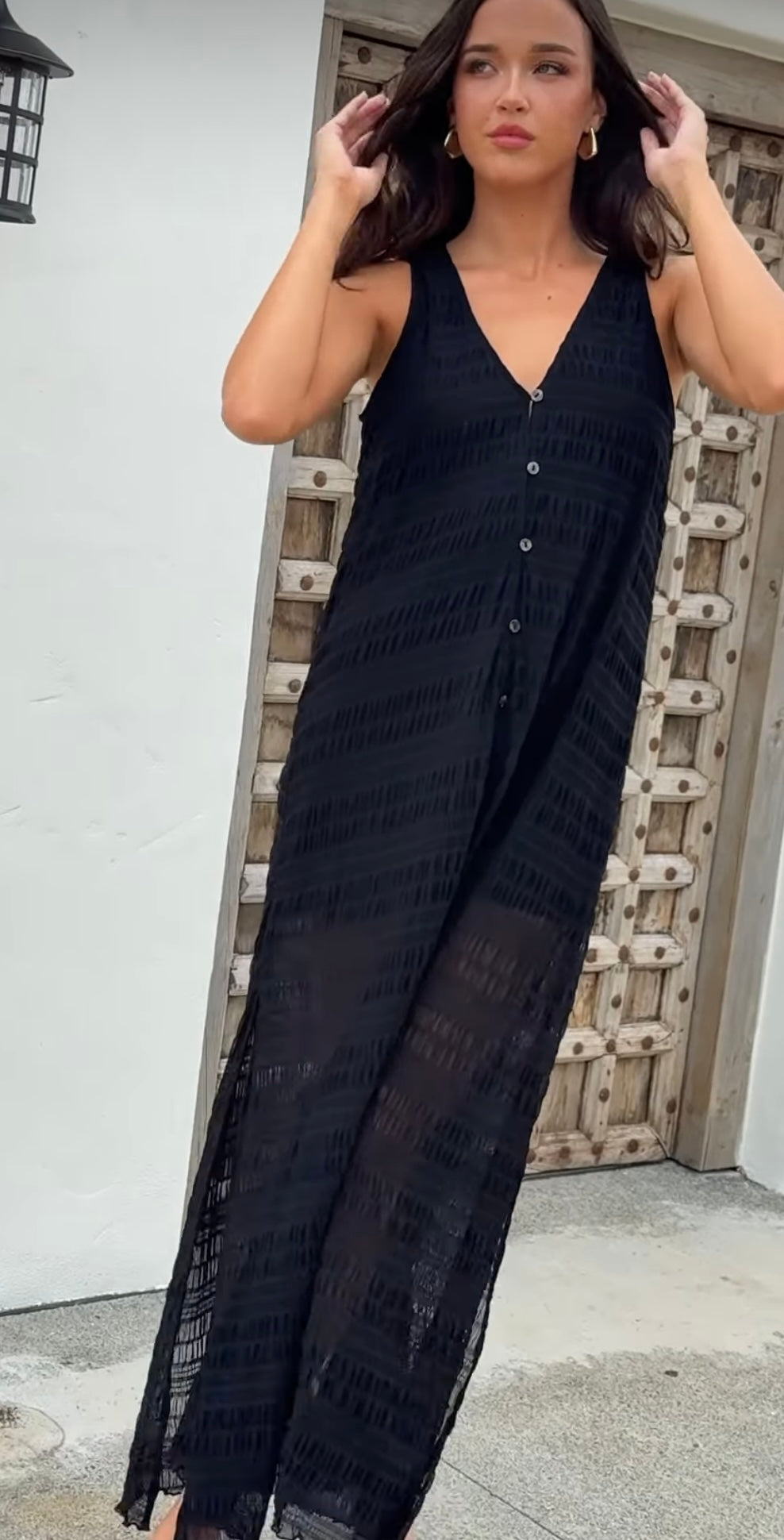 For Flora Button Down Cami Maxi