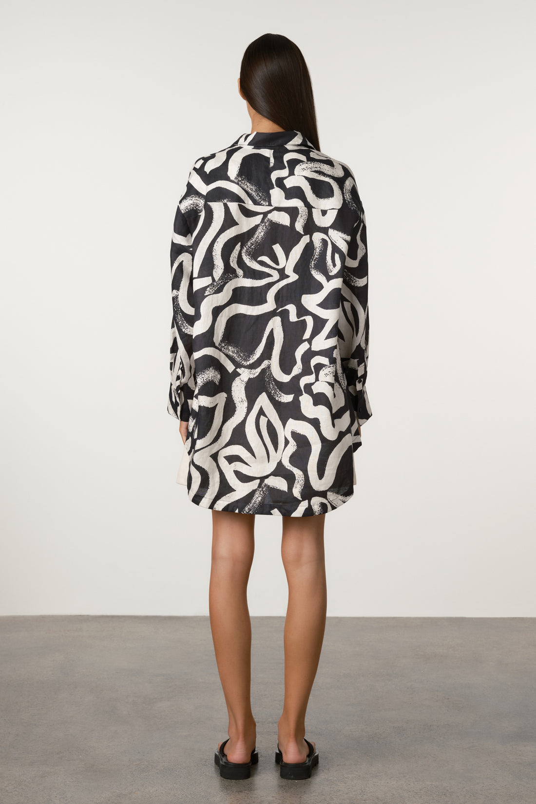 ZZ Paint Flower Linen Shirt