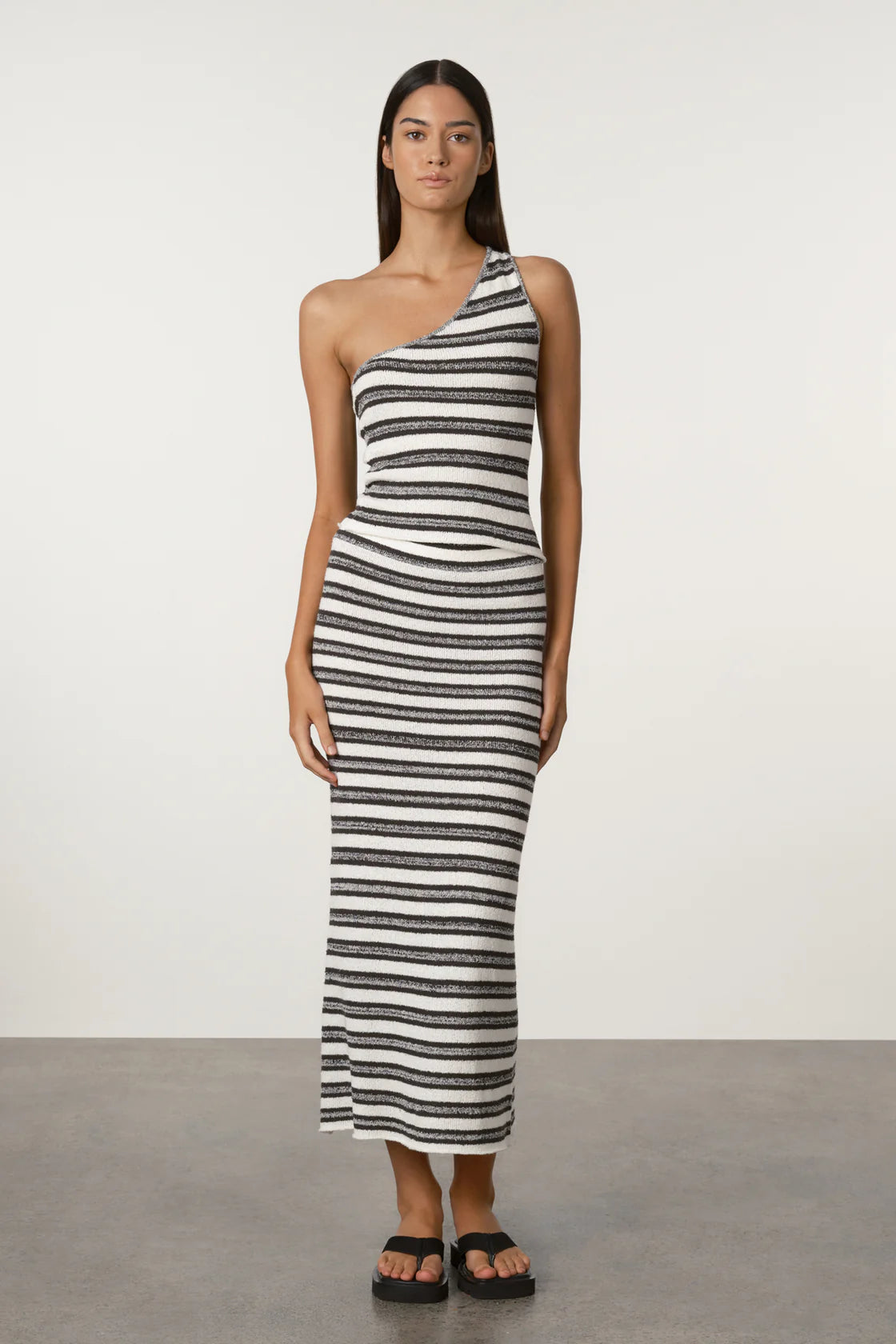 ZZ Stripe Textured Knit Top